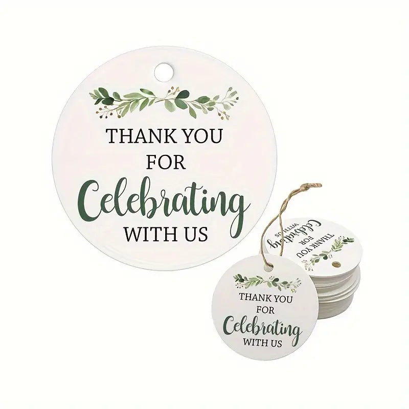 Thank you for celebrating with us wedding tags