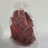 Crimson Red Freeze Dried and Preserved Rose Petal Confetti in pre-packaged organza bag