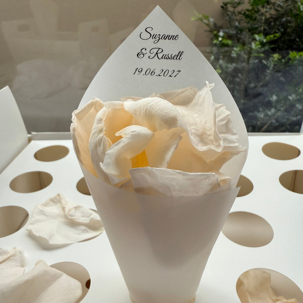 Customised Vellum Paper Confetti Cones - Suzanne Style - Add your own text - Eco Friendly Pack of 20