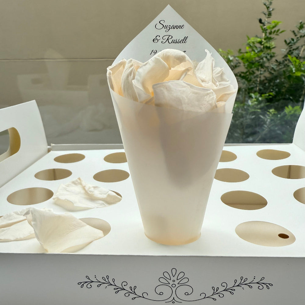 Customised Vellum Paper Confetti Cones - Suzanne Style - Add your own text - Eco Friendly Pack of 20