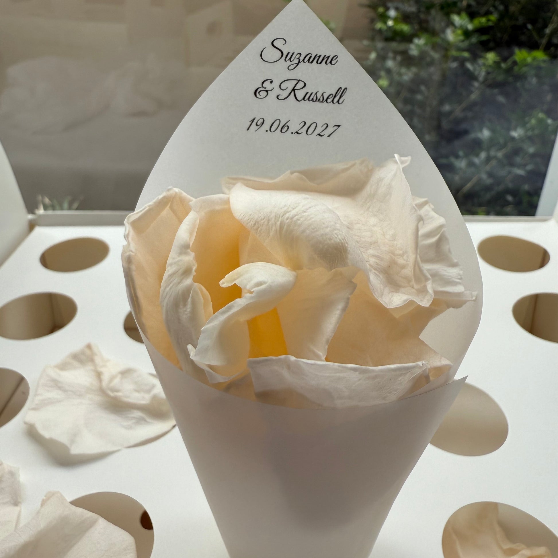 Customised Vellum Paper Confetti Cones - Suzanne Style - Add your own text - Eco Friendly Pack of 20