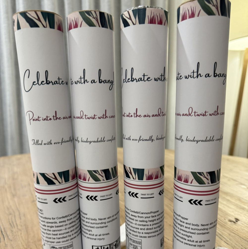 Rice Paper Confetti Cannon/Popper - White