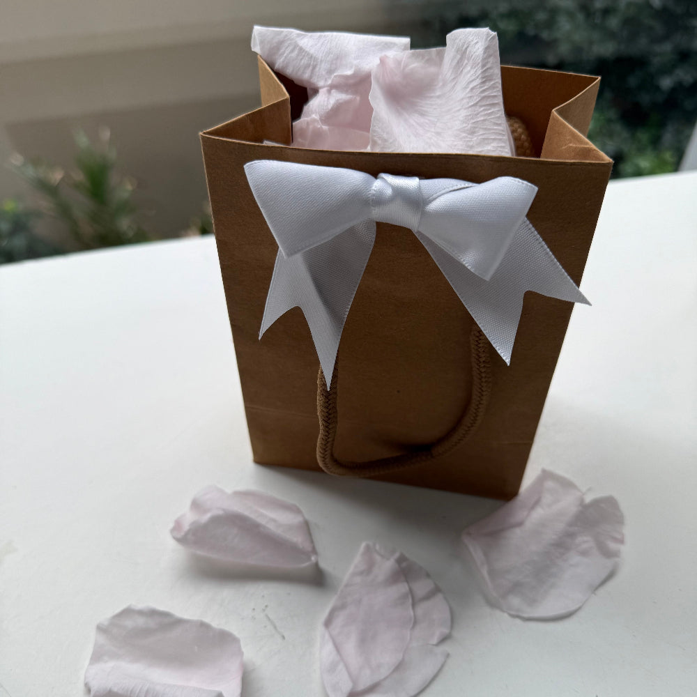 Memorial Natural Bags XS Kraft 14cm x 11cm x 6.5cm Pack of 10 Soft Pale Pink