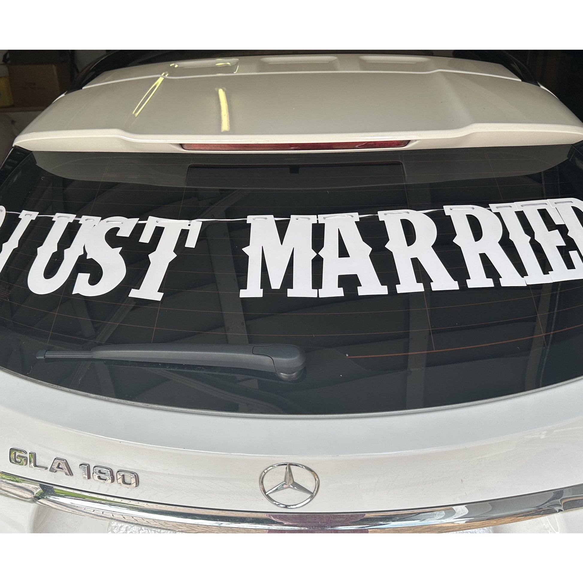 Just Married Bunting White