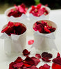 Crimson Red Freeze Dried and Preserved Rose Petal Confetti in set of 4 pre-packaged tubs
