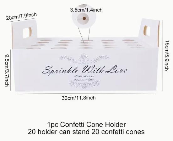 Confetti Cone Holder Tray Holds 20 cones