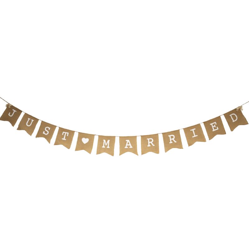 Just Married Burlap Bunting 4m