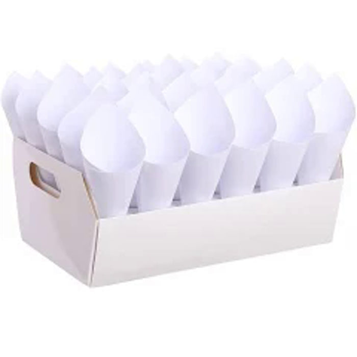 White Wedding Confetti holder tray holds up to 30 cones