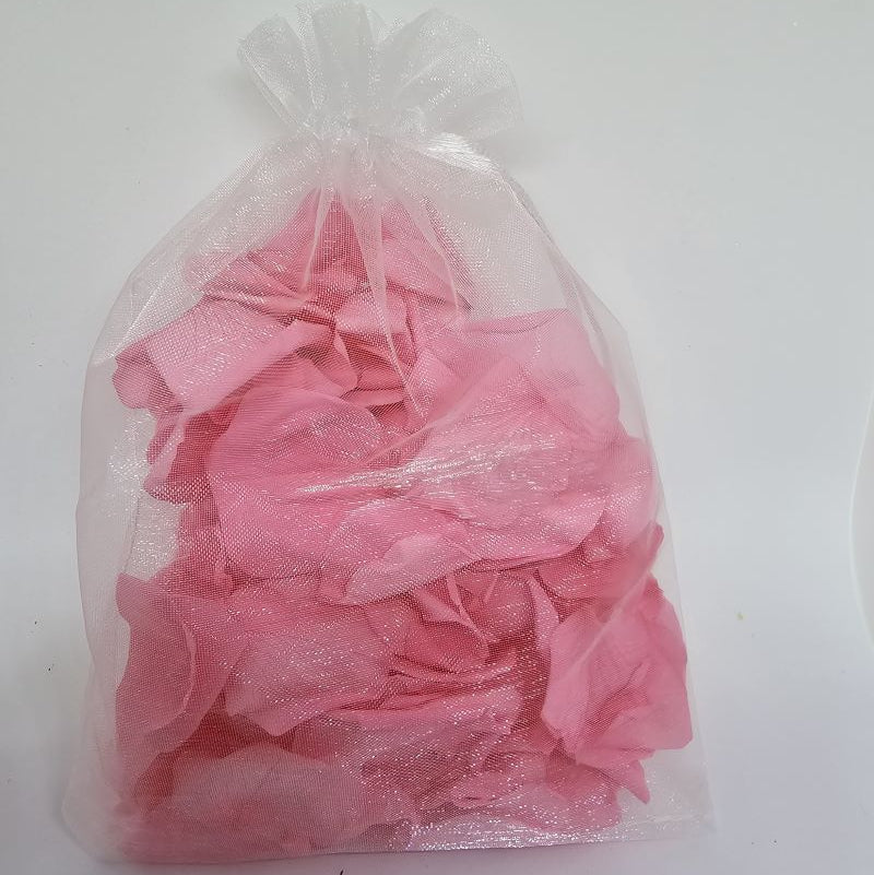 30 Individually Pre-Packaged Organza Bags Biodegradable Rose Petal Confetti- Barbie Pink