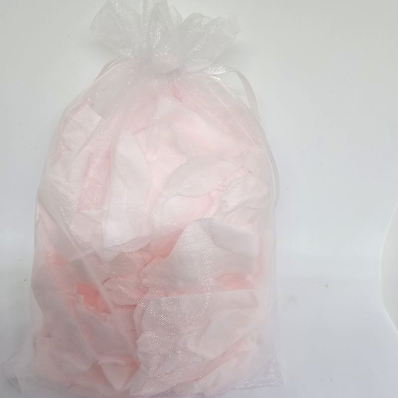 30 Individually Pre-Packaged Organza Bags Biodegradable Rose Petal Confetti -Pale Cotton Candy Pink