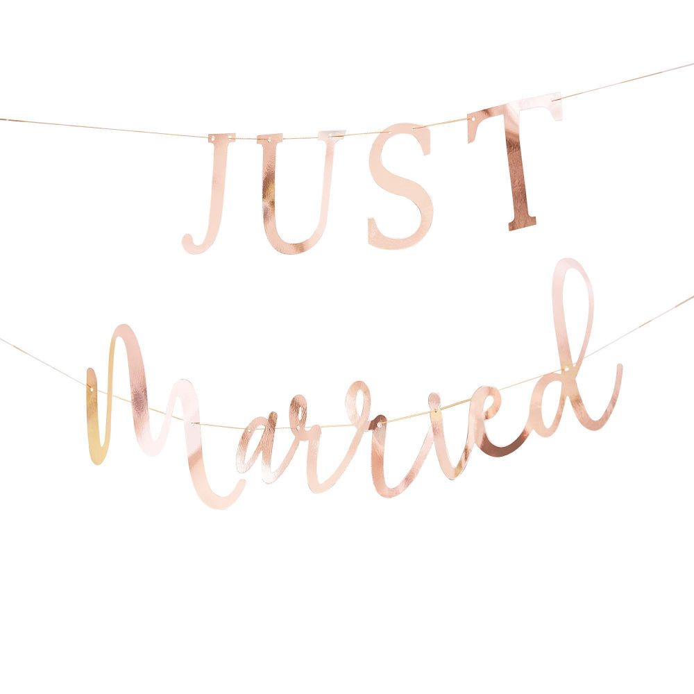 Botanical Just Married Gold foiled  Bunting  / Ginger Ray x2