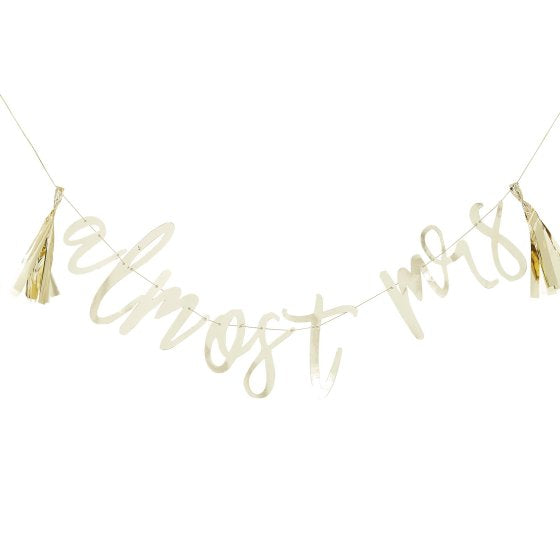 Botanical Hen Party Gold foiled  "Almost Mrs"  Bunting  / Ginger Ray.