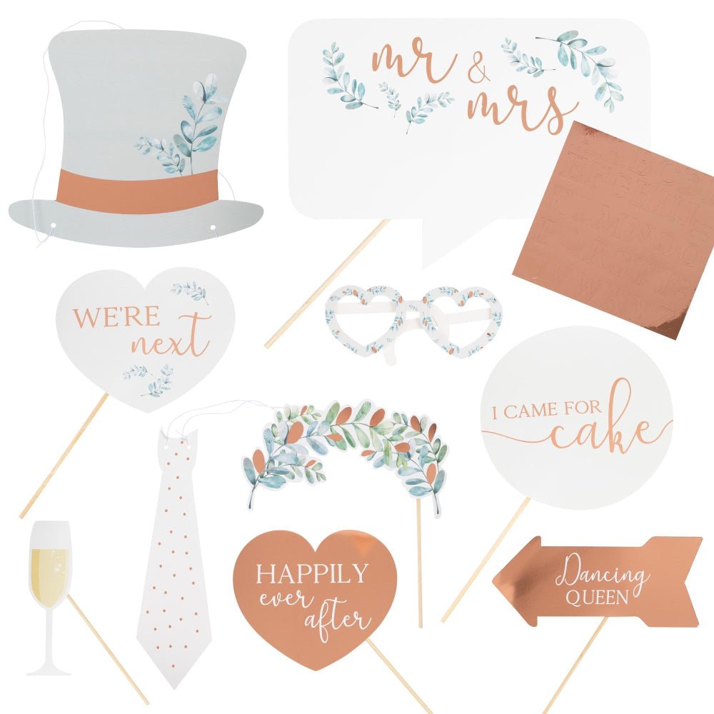 Botanical Wedding Photo Booth Props Botanic & Bronze Wedding