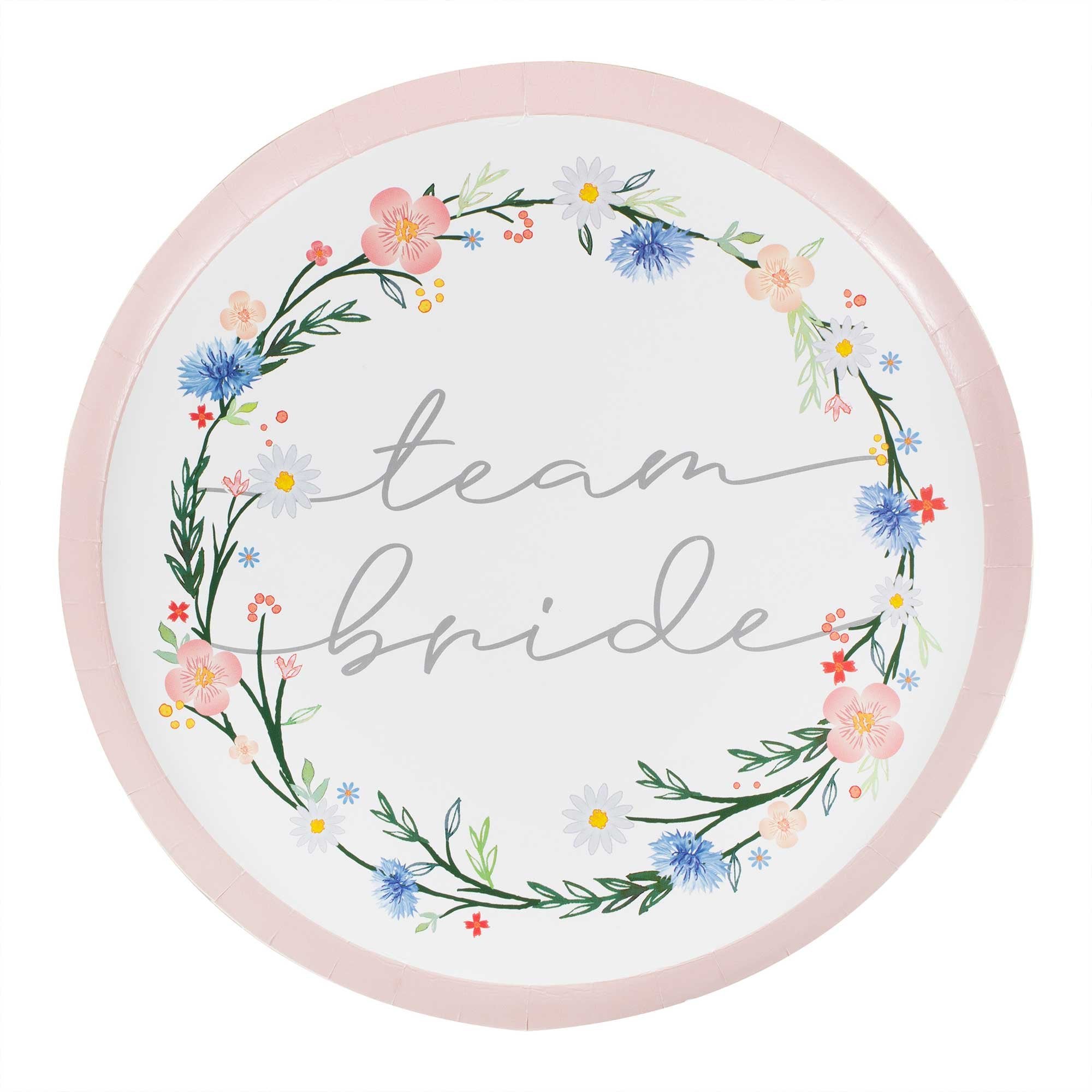Boho Bride Paper 25cm Plates / Ginger Ray. Pack of 5