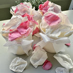 Small Pink and Large White Coconut Ice - Freeze Dried Soft Rose Petal Confetti