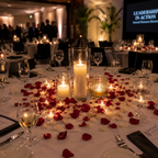 A corporate dinner professional table decoration