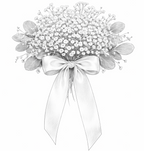 Preserved Flower Pew Ends / Aisle Chair Decorations Medium Pearl White Satin Ribbon