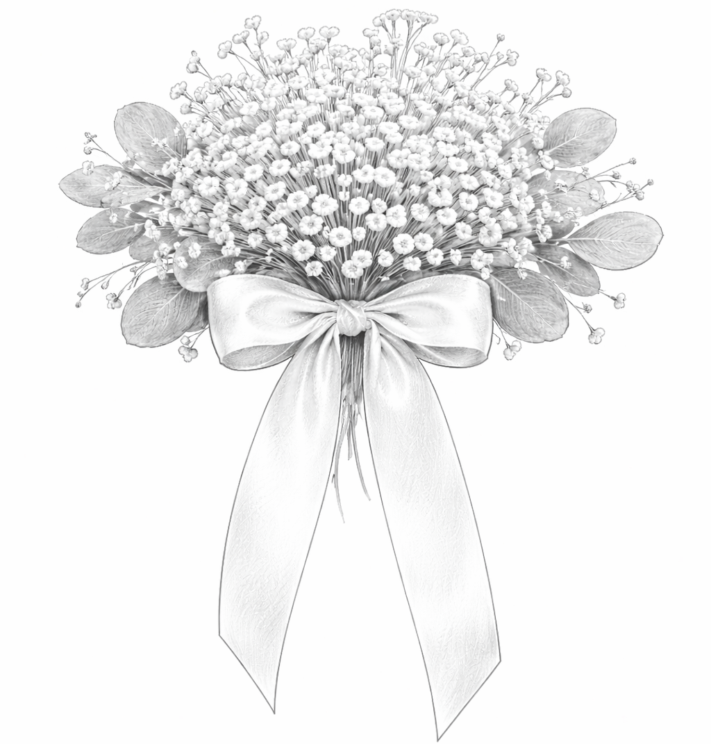 Artificial Flower Pew Ends / Aisle Chair Decorations  Antique White Satin Ribbon To Hire