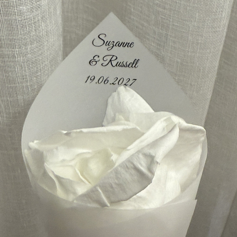 Customised Vellum Paper Confetti Cones - Suzanne Style - Add your own text - Eco Friendly Pack of 20
