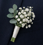 Artificial Flower Buttonhole/Boutonniere for Grooms and Groomsmen