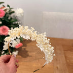 Preserved Natural Flower Bridal Hairband / hair wreath Babys Breath and Italian Ruscus