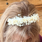 Preserved Natural Flower Bridal Hairband / hair wreath Babys Breath and Italian Ruscus