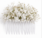 Preserved Natural Bridal Haircomb White