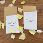 His and Her Vow cards black text