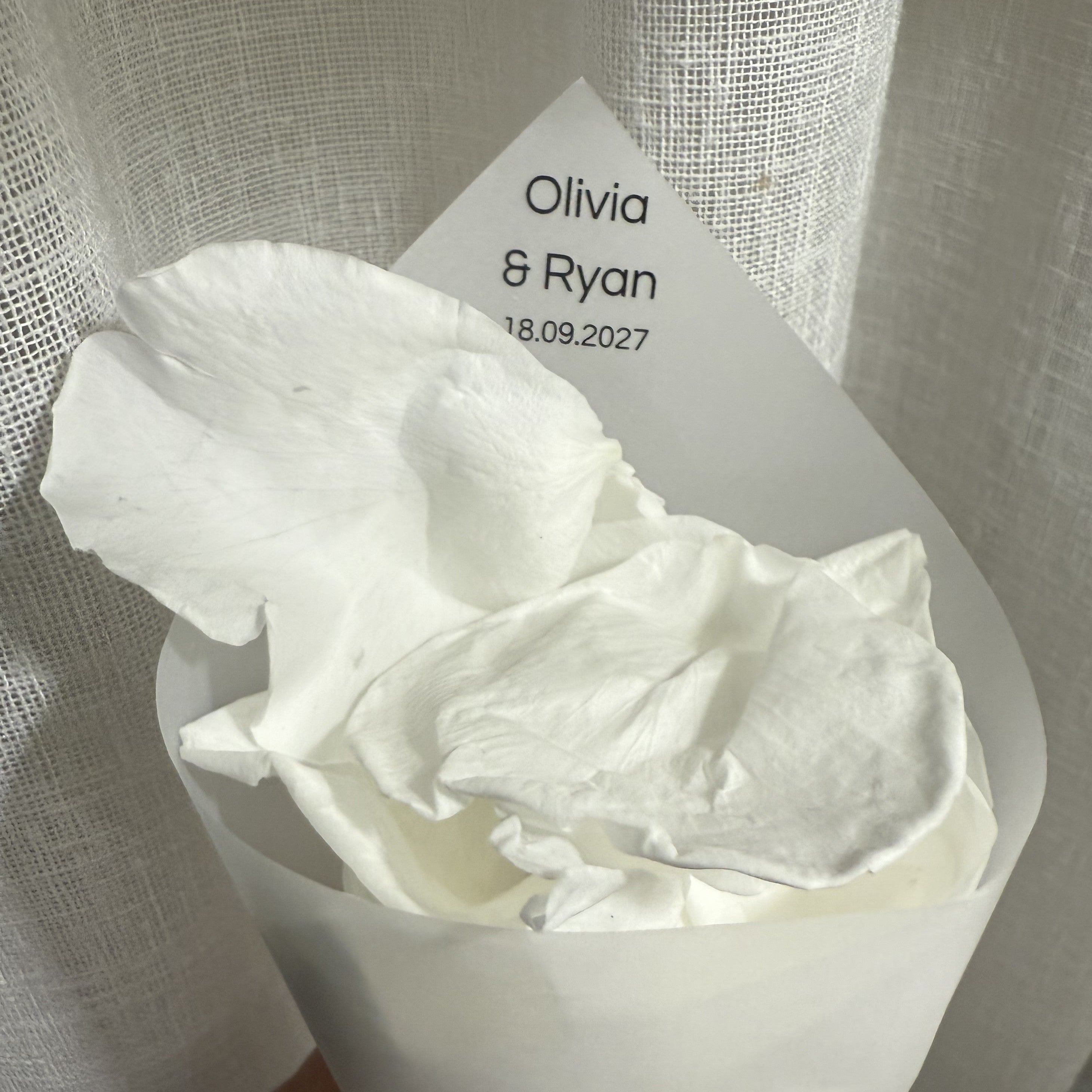 Customised Vellum Paper Confetti Cones - Olivia Style - Add your own text - Eco Friendly Pack of 20