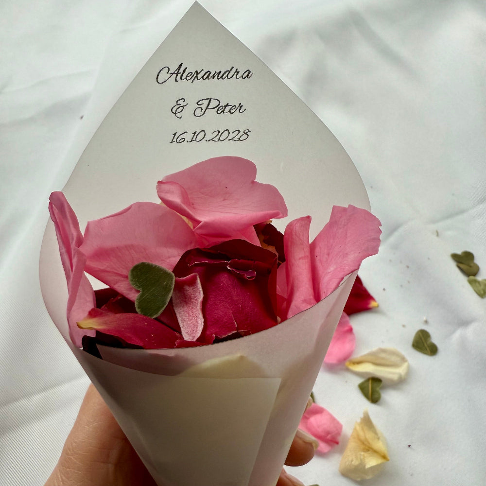 Choose your Font - Option 2 - Vellum Paper, Eco Friendly Confetti Cones Pack of 20