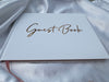 Wedding Guest Book Rose Gold Foil Text