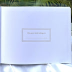 Wedding Guest Book White Linen Fabric Hardcover Gold Text