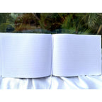 Wedding Guest Book White Linen Fabric Hardcover Gold Text