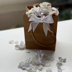 Memorial  Bags XS Kraft 14cm x 11cm x 6.5cm Pack of 10 Blue Hydrangea Petals