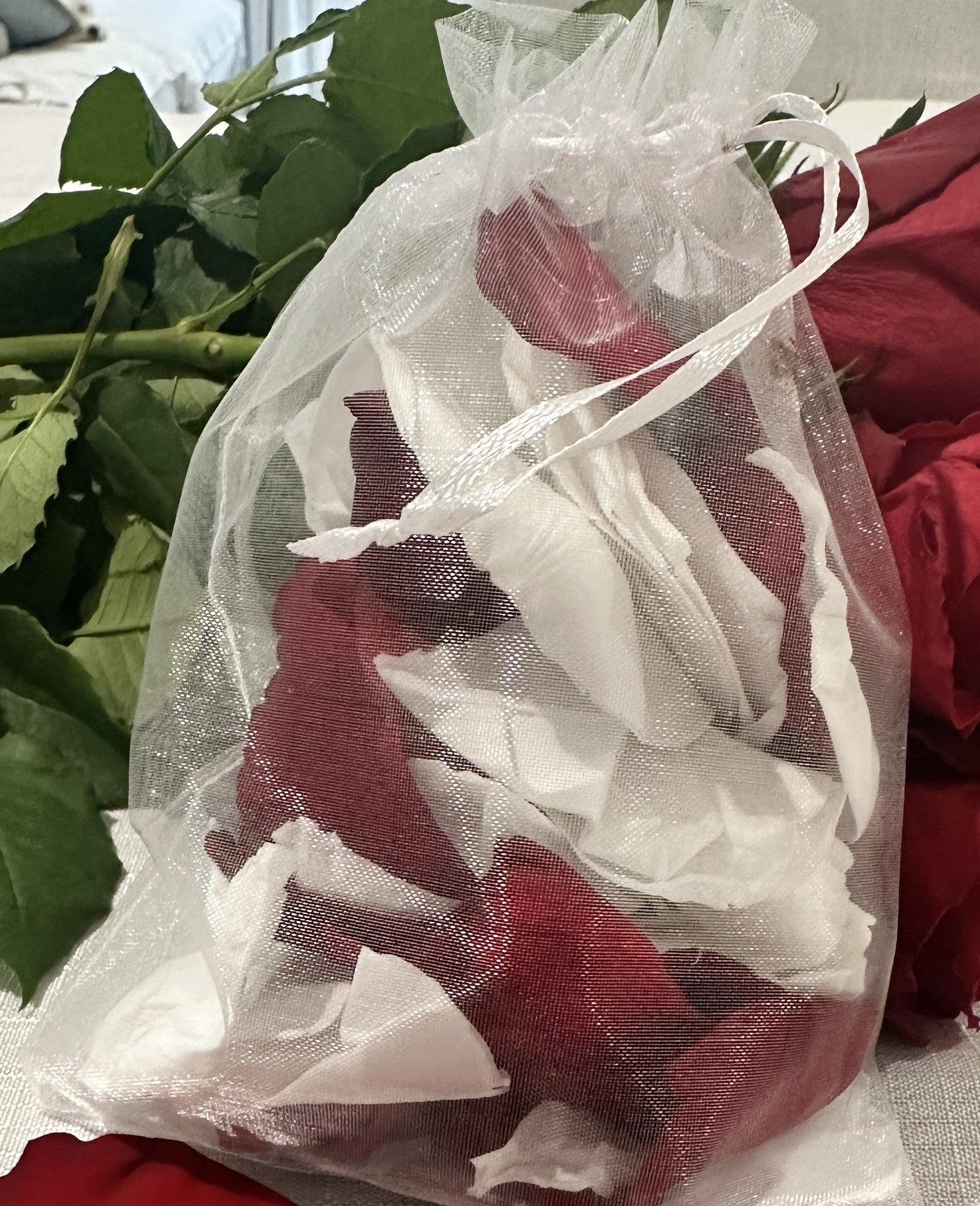 Red and White Strawberries and Cream - Freeze Dried Soft Rose Petal Confetti
