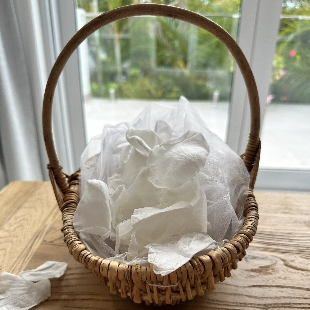 Snow White - Soft Freeze Dried Large Rose Petal Confetti