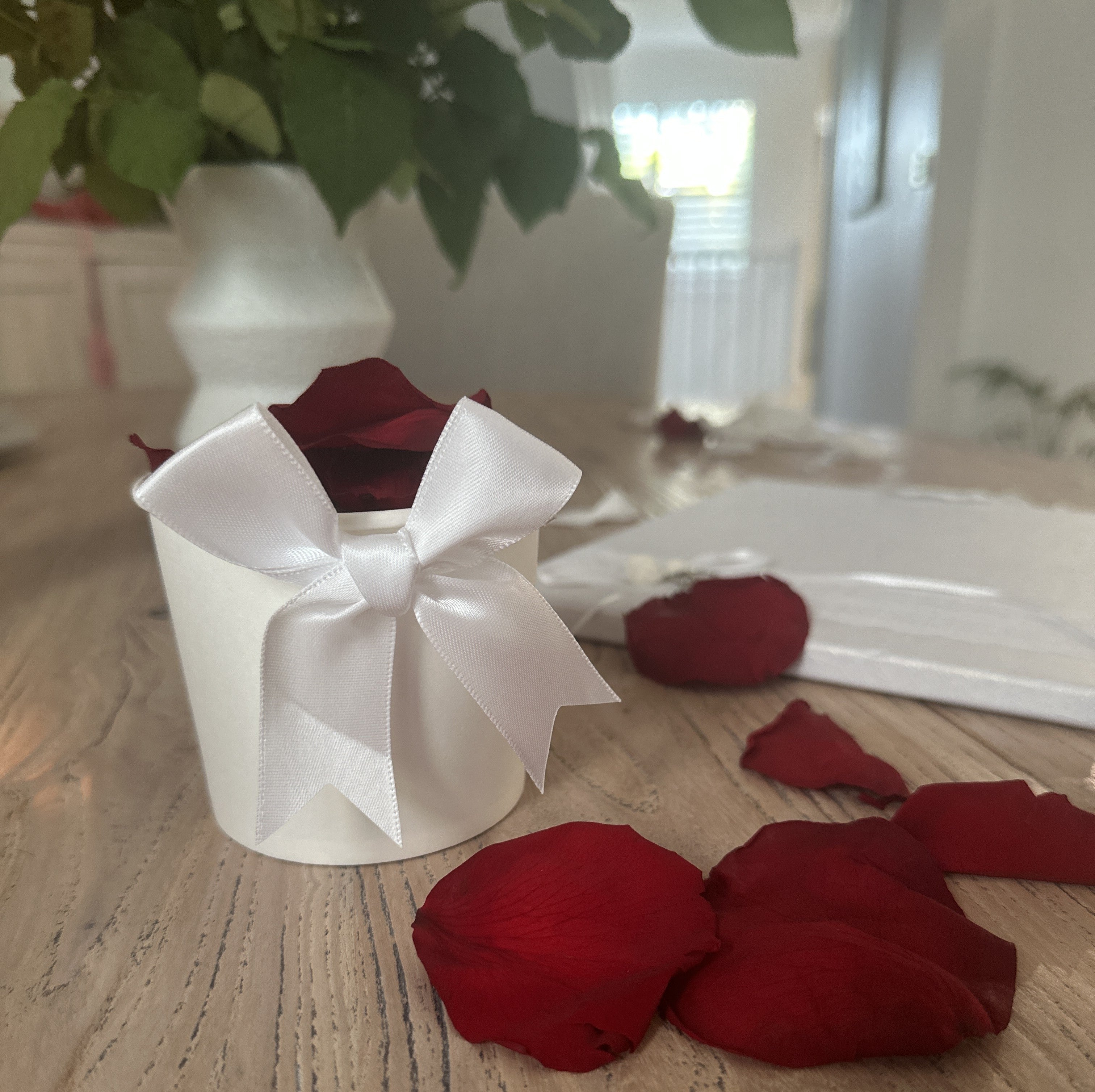 30 Individually Pre-Packaged Tubs Biodegradable Rose Petal Confetti -Ruby Red