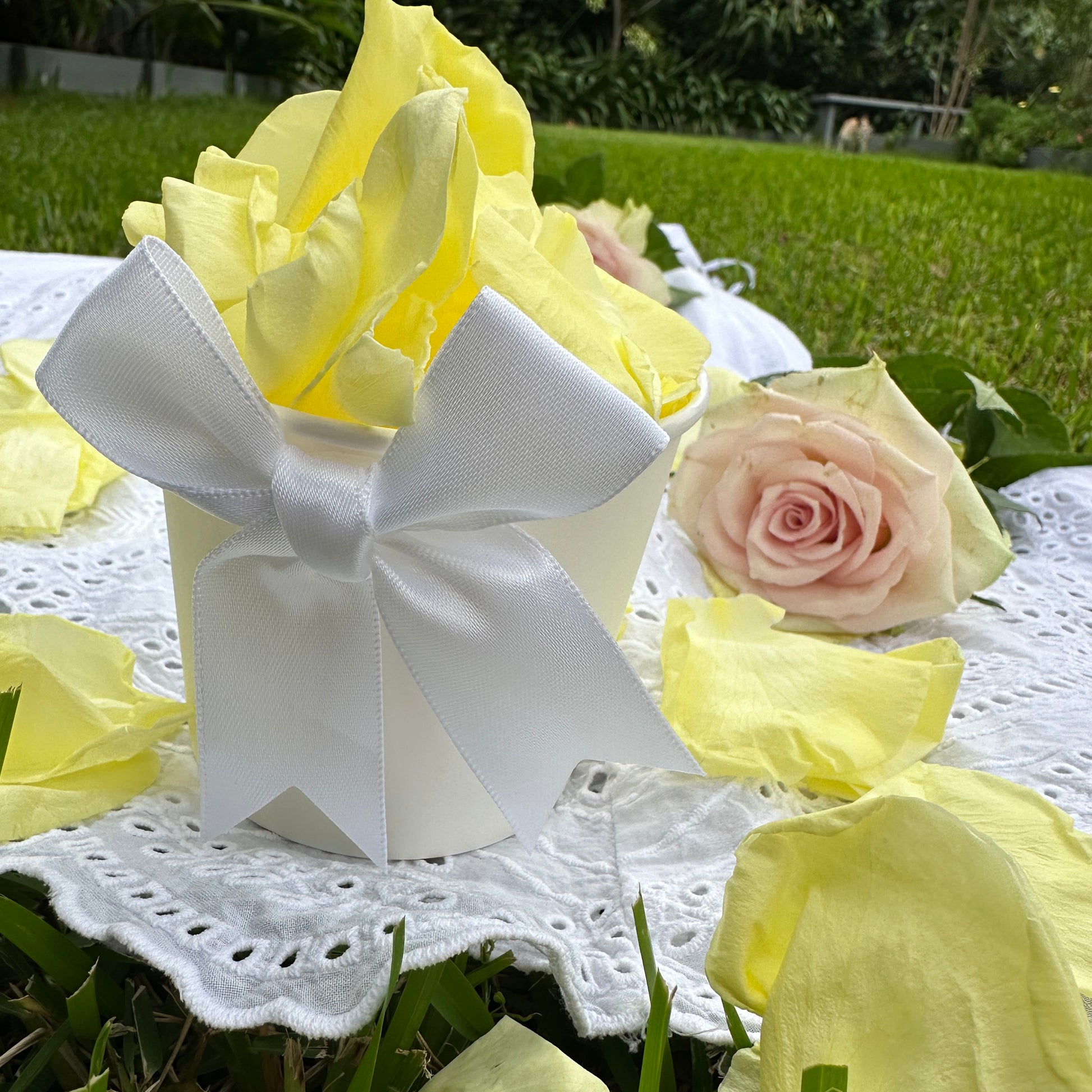 Lemon Summer Kiss  Freeze Dried Soft Rose Petal Confetti