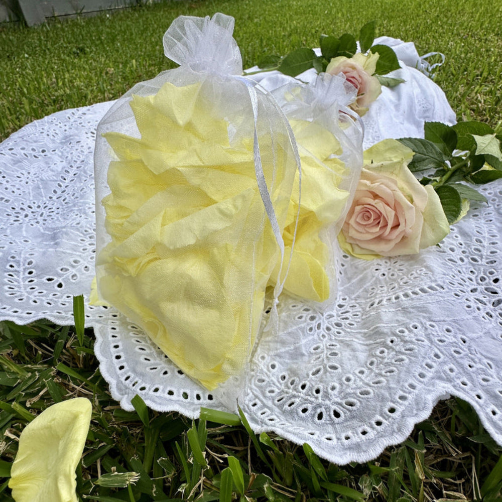 Lemon Summer Kiss  Freeze Dried Soft Rose Petal Confetti