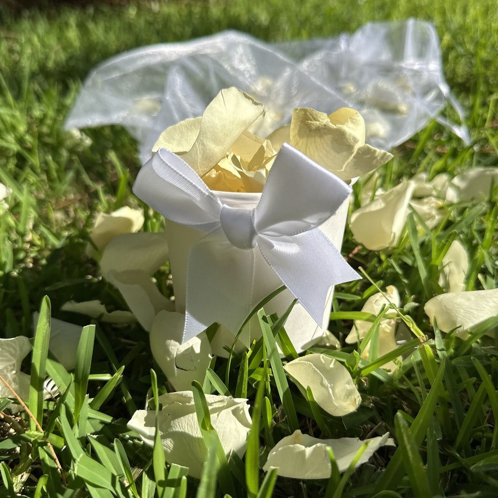 30 Individually Pre-Packaged Tubs Biodegradable Rose Petal Confetti- Yellow