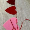 Heart Shaped felt and Satin Ribbon Bunting 2.5m