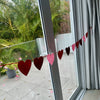 Heart Shaped felt and Satin Ribbon Bunting 2.5m