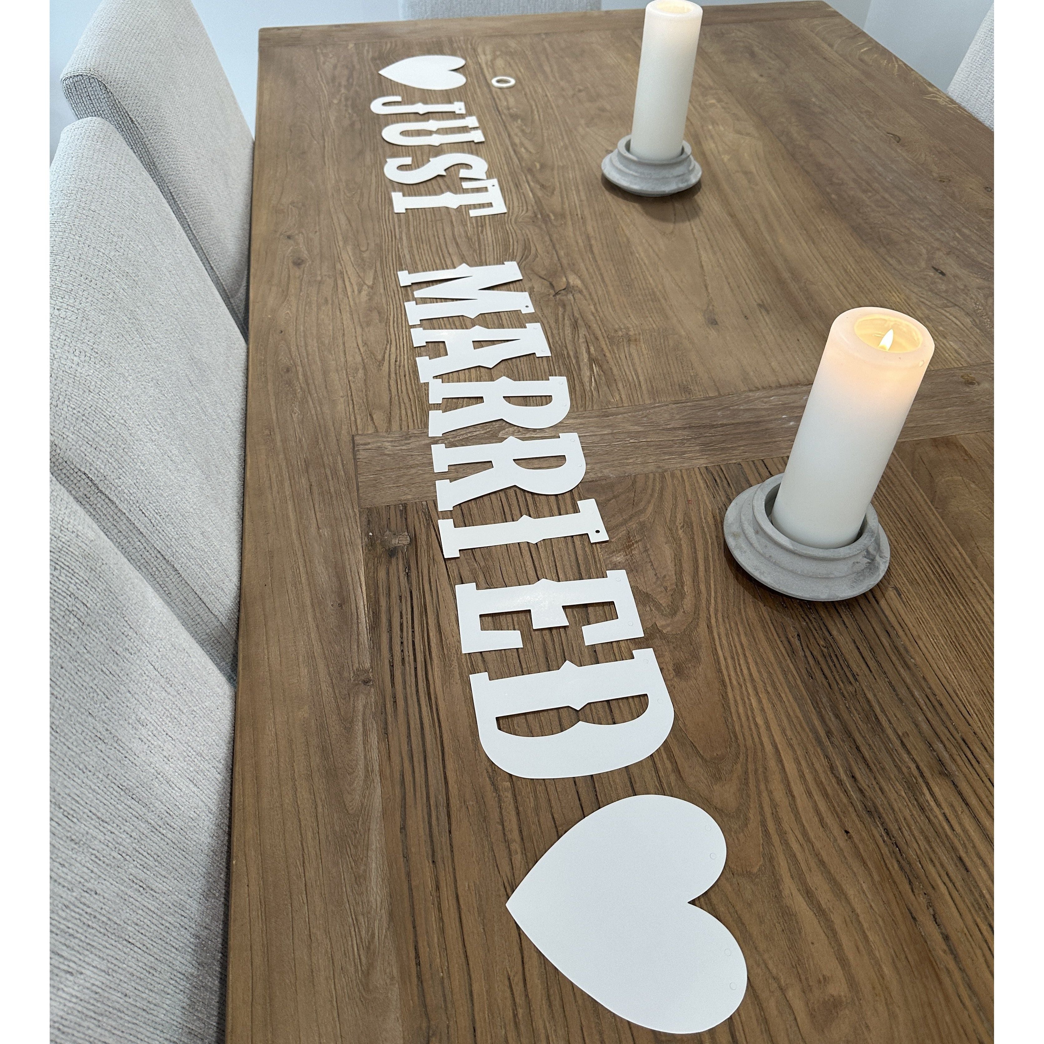 Just Married Bunting White