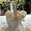 Satin flower girl baskets for carrying eco friendly freeze dried rose petal confetti