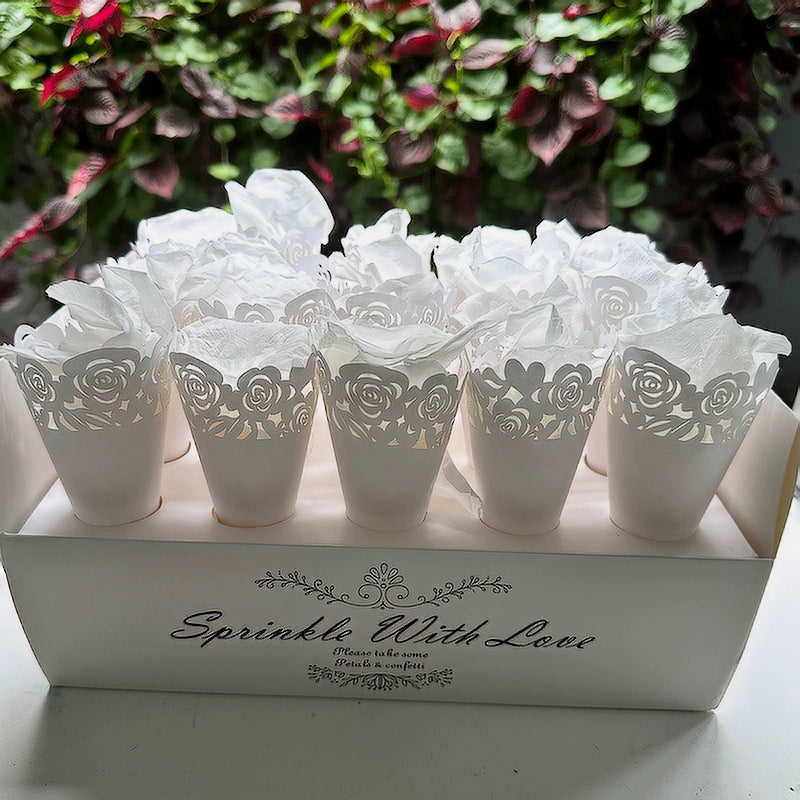 Snow White - Soft Freeze Dried Large Rose Petal Confetti