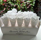 30 Guest Bespoke Value Bundle- Choose your Freeze Dried Rose Petal Confetti Colour and Cone font (Petals+Cones+Tray)