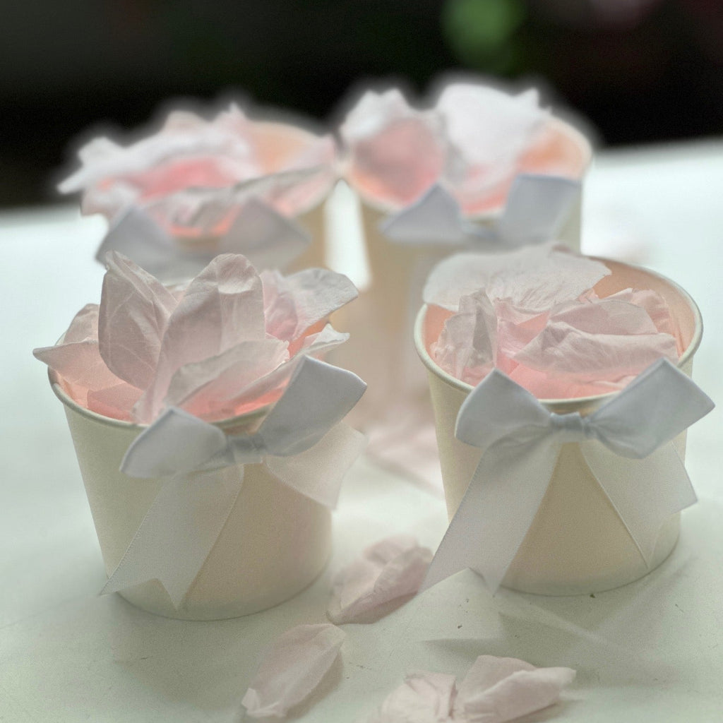 30 Individually Pre-Packaged Tubs Biodegradable Rose Petal Confetti -Pale Cotton Candy