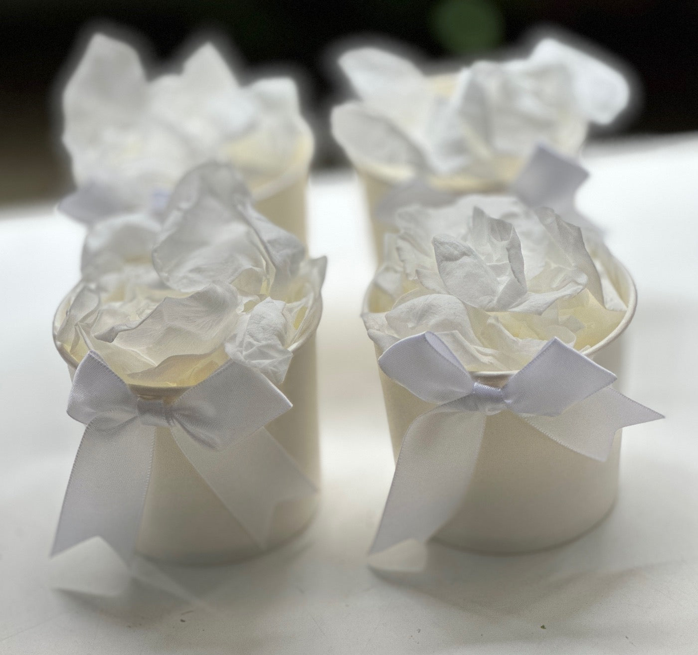 30 Individually Pre-Packaged Tubs Biodegradable Rose Petal Confetti- Snow White