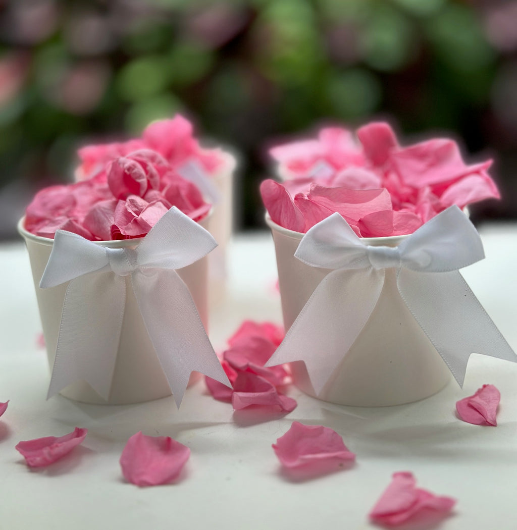30 Individually Pre-Packaged Tubs Biodegradable Rose Petal Confetti- Barbie Pink