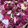 Australiana eco friendly gum leaves, delphinium and rose petal organic confetti